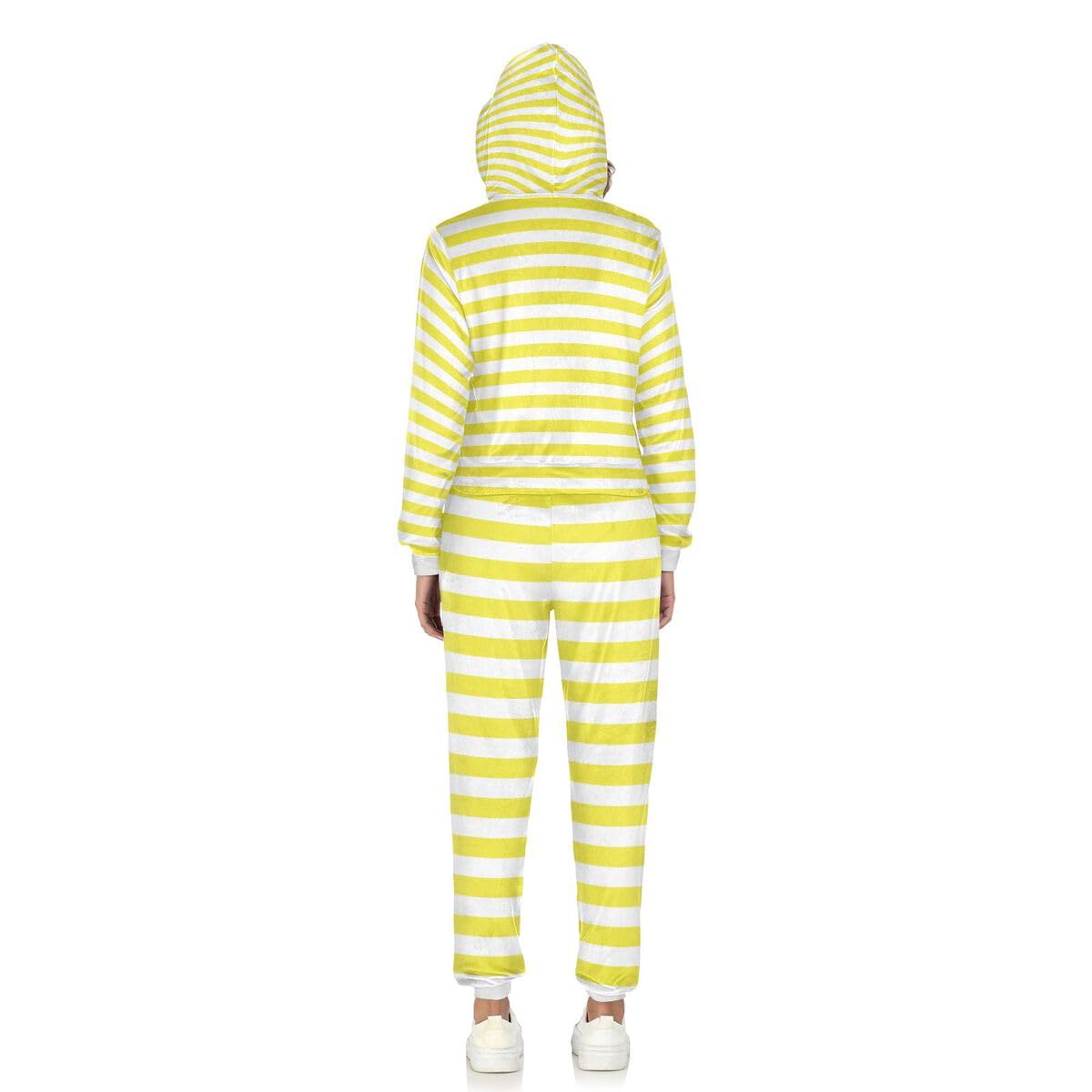 Conjunto deportivo de 2 piezas para mujer, diseño de rayas amarillas y blancas, conjunto deportivo de manga larga