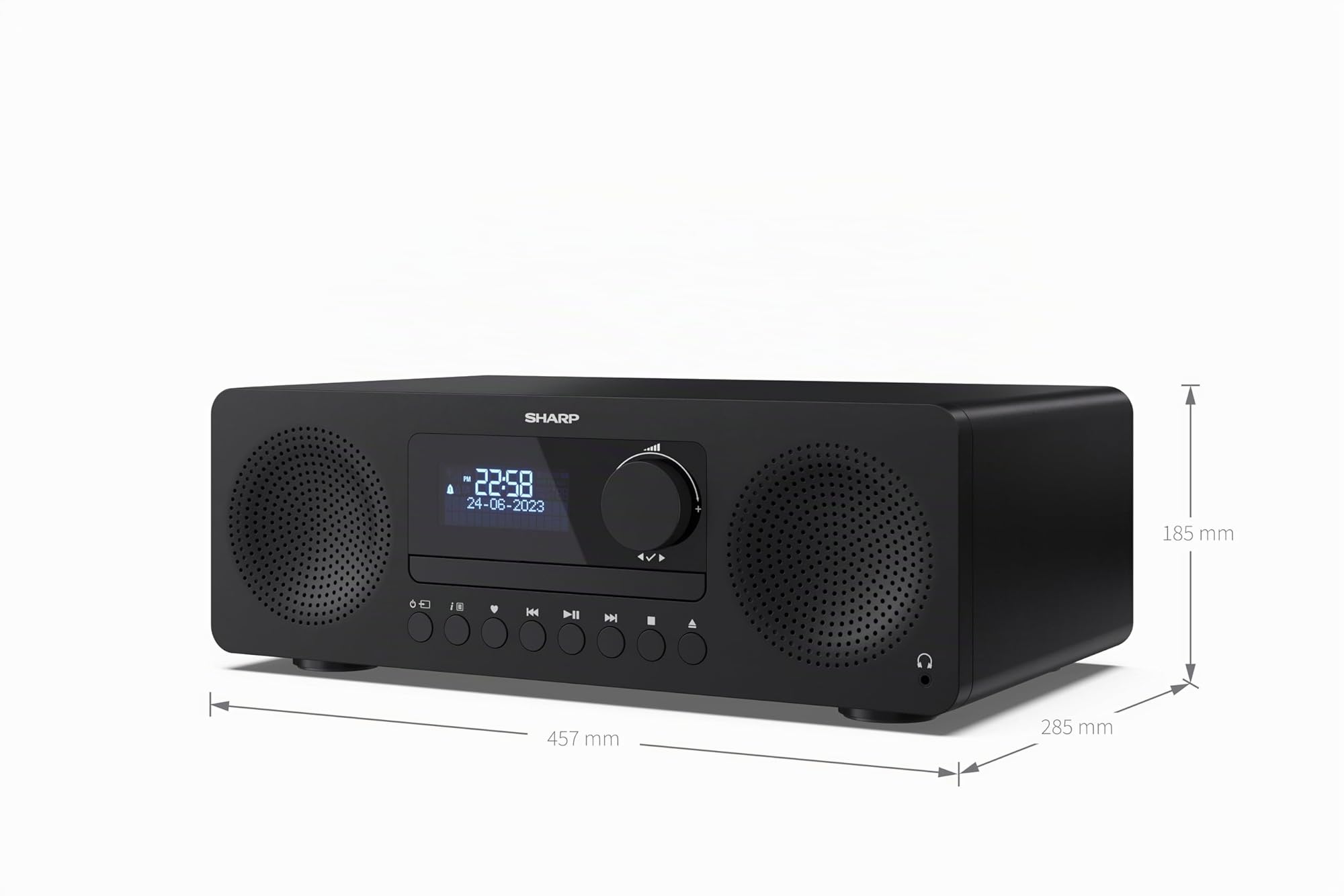 SHARP XL-B720D(BK) Tokyo All in One Sound System Radio Dab Dab+ FM Bluetooth CD MP3 USB Casque 60 W Noir