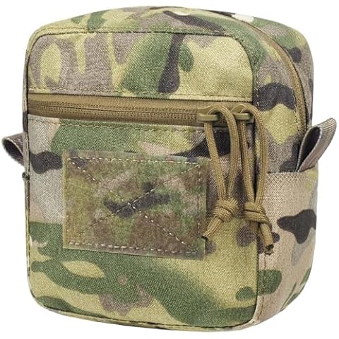 CASONMMAX Tactical Molle Admin Pouch,Small GP Pouches with Loop Panel for Vest,Gun Belts,Backpack etc. (MC) Cover