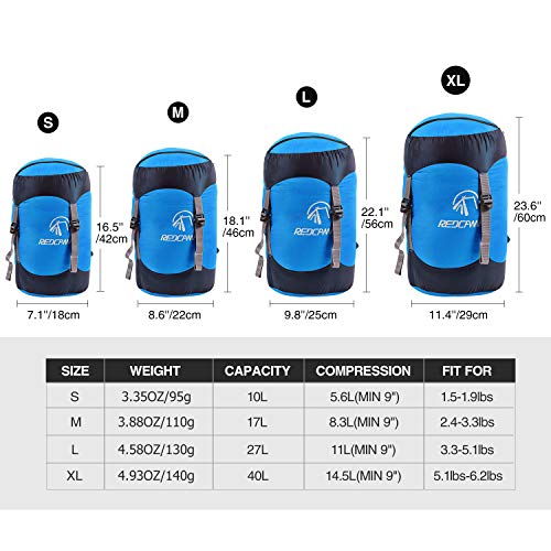 REDCAMP, Sacco a Pelo a Compressione, in Nylon