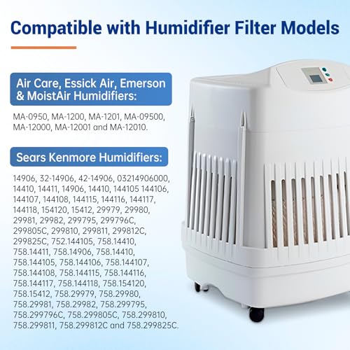 Image of Keycci MAF1 Humidifier Wicking Filter Compatible with Air-Care, Emerson, Essick, MoistAir Filters MA0950 MA1200 MA1201, Ken More 14906, 14410, 14411 Humidifiers (4)