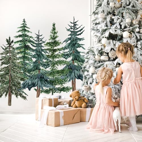 Vinilos decorativos de árboles de pino en rollos para Navidad miniatura 5