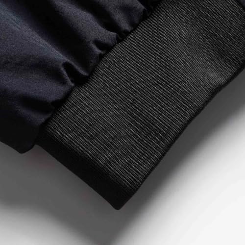 TERGHTP Bomber Jacket Men Fake Two Piece Zipper Hooded Windbreaker Jackets - image 6