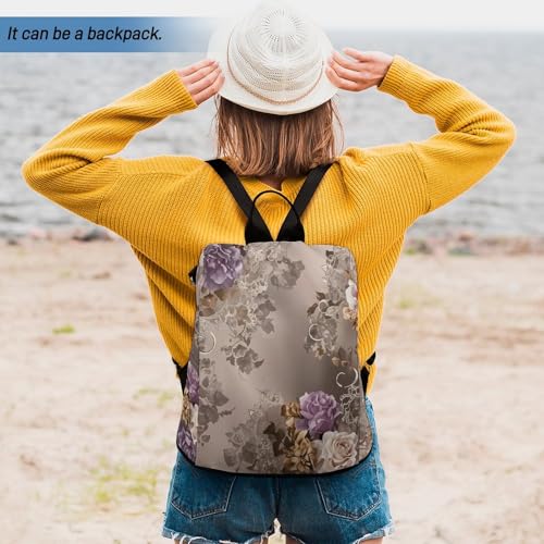 Waterproof Backpack Retro Lace Rose Casual Bags for Women Anti-theft Daypacks Fashion Versatile Bag2