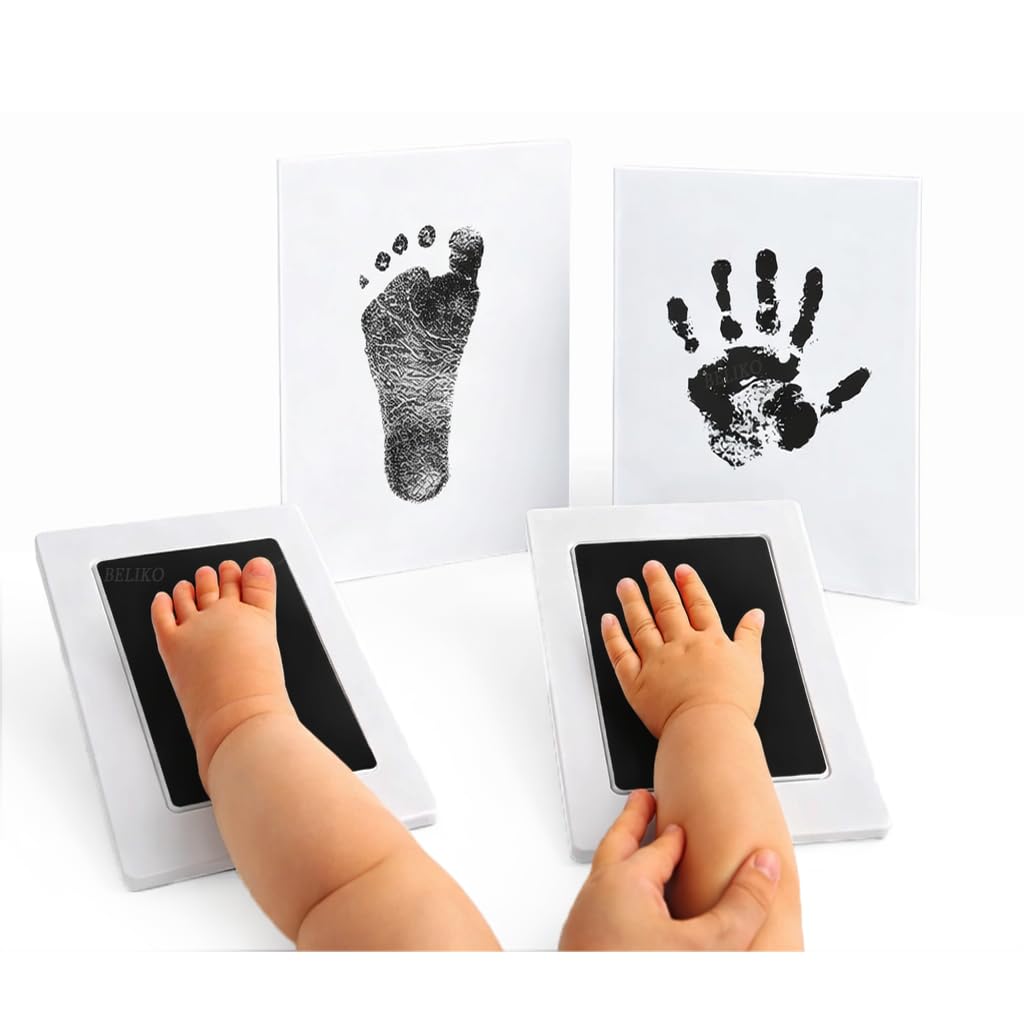 Inkless Baby Handprint & Footprint Kit – No-Touch Safe Ink Pad with 2 Imprint Cards – 100% Mess-Free & Non-Toxic for Newborns, Infants and Toddlers (Black, 0–6 Months)-image-27