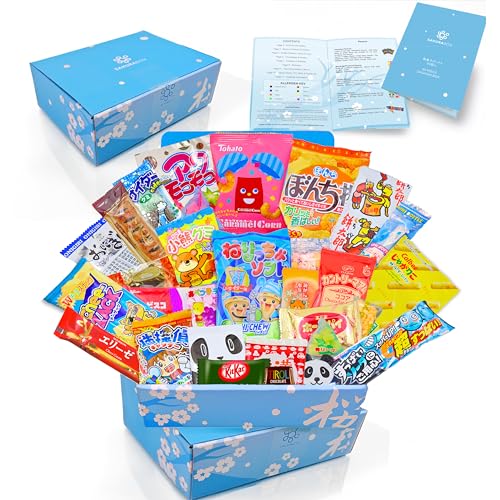 2 Sakura Box Japanese Snacks & Candy Sets - 2x 30 Piece Dagashi Gift Box (60 Pieces)