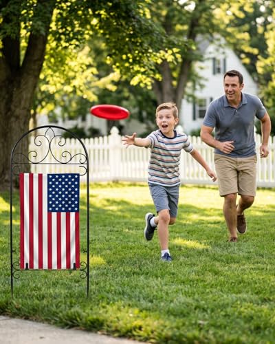 Image of Garden Flag Holder 2P, Heavy Duty Metal Yard Flag Stand for Outside, 40in x 16in Flags Stand Pole Fits Max 14in x 22in Flags - Outdoor Lawn Decor(Without Flag)