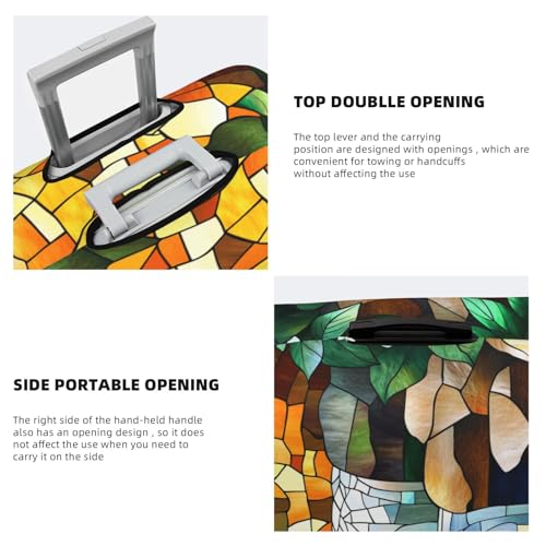 Stained Glass Cascading Waterfall Elastic Travel Luggage Covers Dustproof Scratch-Resistant Suitcase Protector Fit 22-24 Inch3