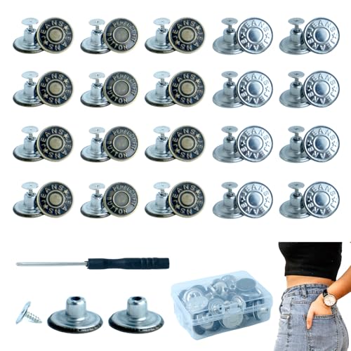 Lot De 15 Boutons De Jean Métal, 17 Mm, Sans Couture, Amovibles, Neufs