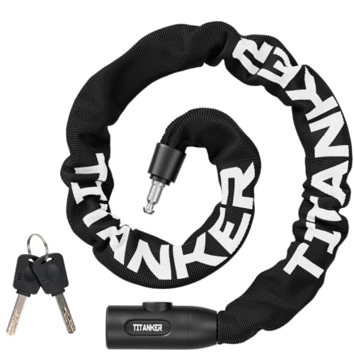 Titanker Heavy Duty Bicycle Lock Chain with Keys - 3 Feet Anti-Theft Lock for Bikes, Motorcycles,...