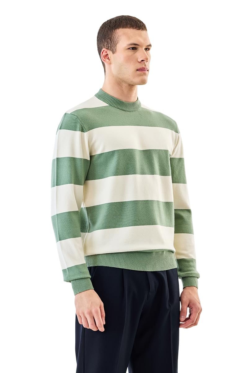 snitch Men's Sweater | Bold Stripe Crew Neck Pullover with Full Sleeves | Soft Viscose Blend Knit Fabric, Lightweight Regular Fit & Stylish Winter Wear for Casual Wear-picture-35