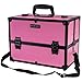 SHANY Essential Pro Makeup Train Case with Shoulder Strap and Locks - Pink/Black