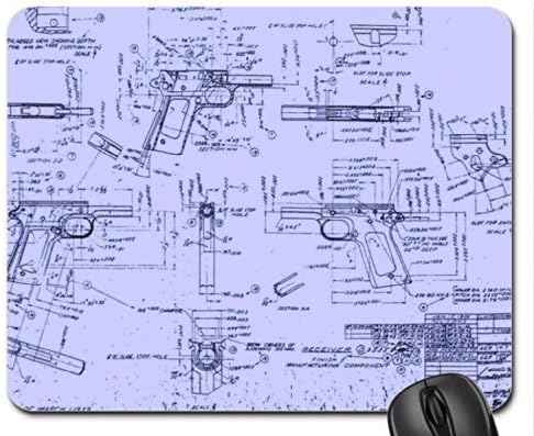 Colt 1911 Blueprints Mouse Pad, Mousepad