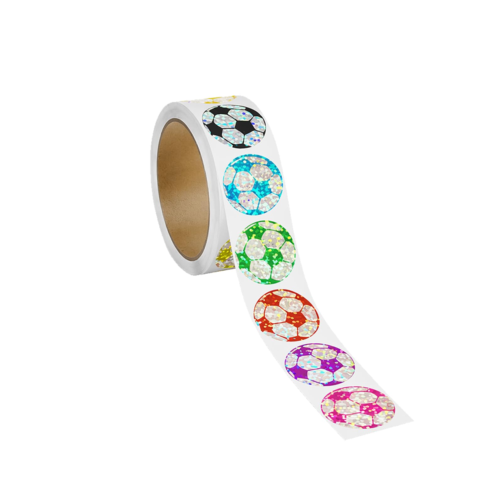 Football Stickers, 2.5Cm Holographic Round Ball Labels, 500 Pcs