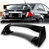 HYPERSPEED Trunk Spoiler Wing Lip Rear Tail Lid kit ABS STI-Style Fit for Subaru Impreza WRX 2008 2009 2010 2011 2012 2013 2014, Car Mods Exterior Accessories Replacement Part Assembly (Painted Black)