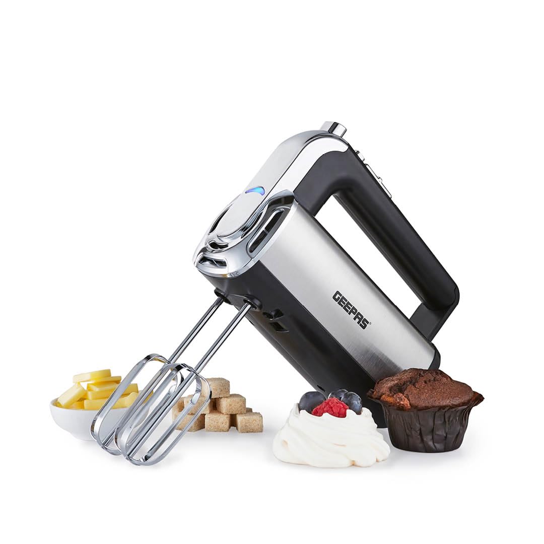 GEEPAS Electric Hand Mixer | Storage Base 5-Speed & Turbo Eject Button 400W