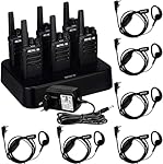 Retevis RT668 Walkie Talkie con Auricular, PMR446 ...: Recargable walkie talkie; capacidad de la batería de 1200mAh; hasta 72 horas de largo tiempo de espera; ahorro de energía para extender la vida útil de la batería Cargador de 6 vías; más eficiente y ordenado; puede cobrar 6 walkie talkies al mismo ti...