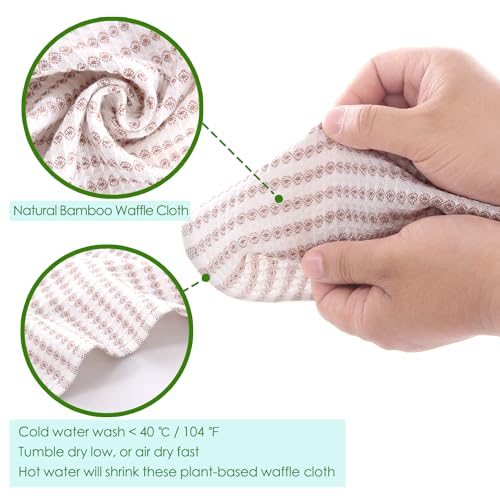 Jeffsun BAMBOO DISHRAGS-6P Kitchen Wash Cloths 6 Pack, 10X14 Inch Small Dish Rags, Oil Resistant Waffle Dish Cloths thumb #3