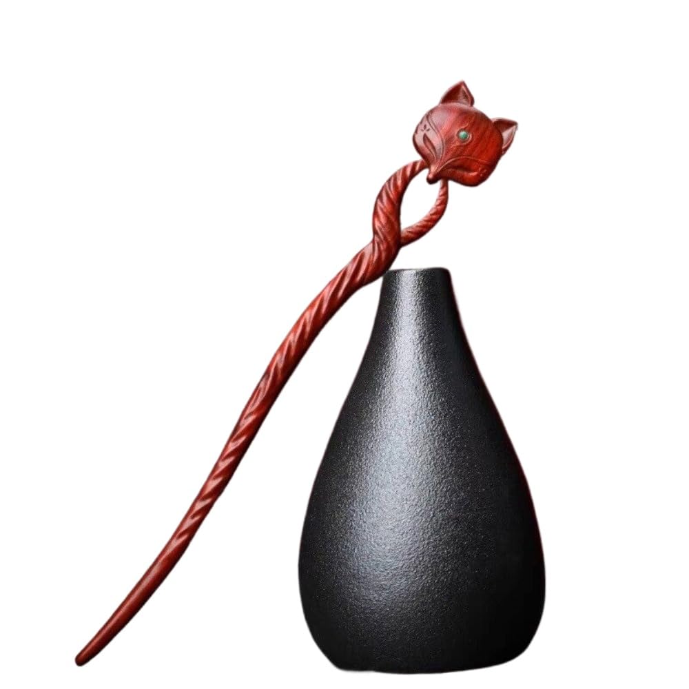 Épingle à cheveux sculptée en palissandre, pic de luxe de 19,9 cm - 4