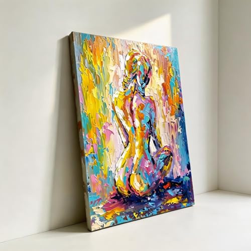 Toile art mural expressionnisme abstrait carré RGsixiot 65x130