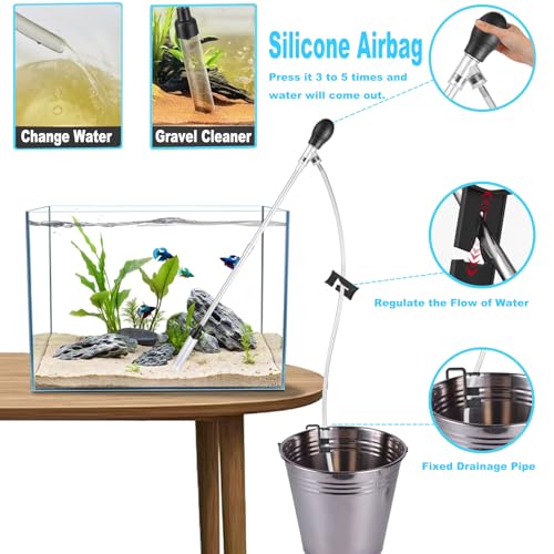 Image of Carefree Fish Aquarium Small Gravel Vacuum Sand Cleaner Tank Water Changer