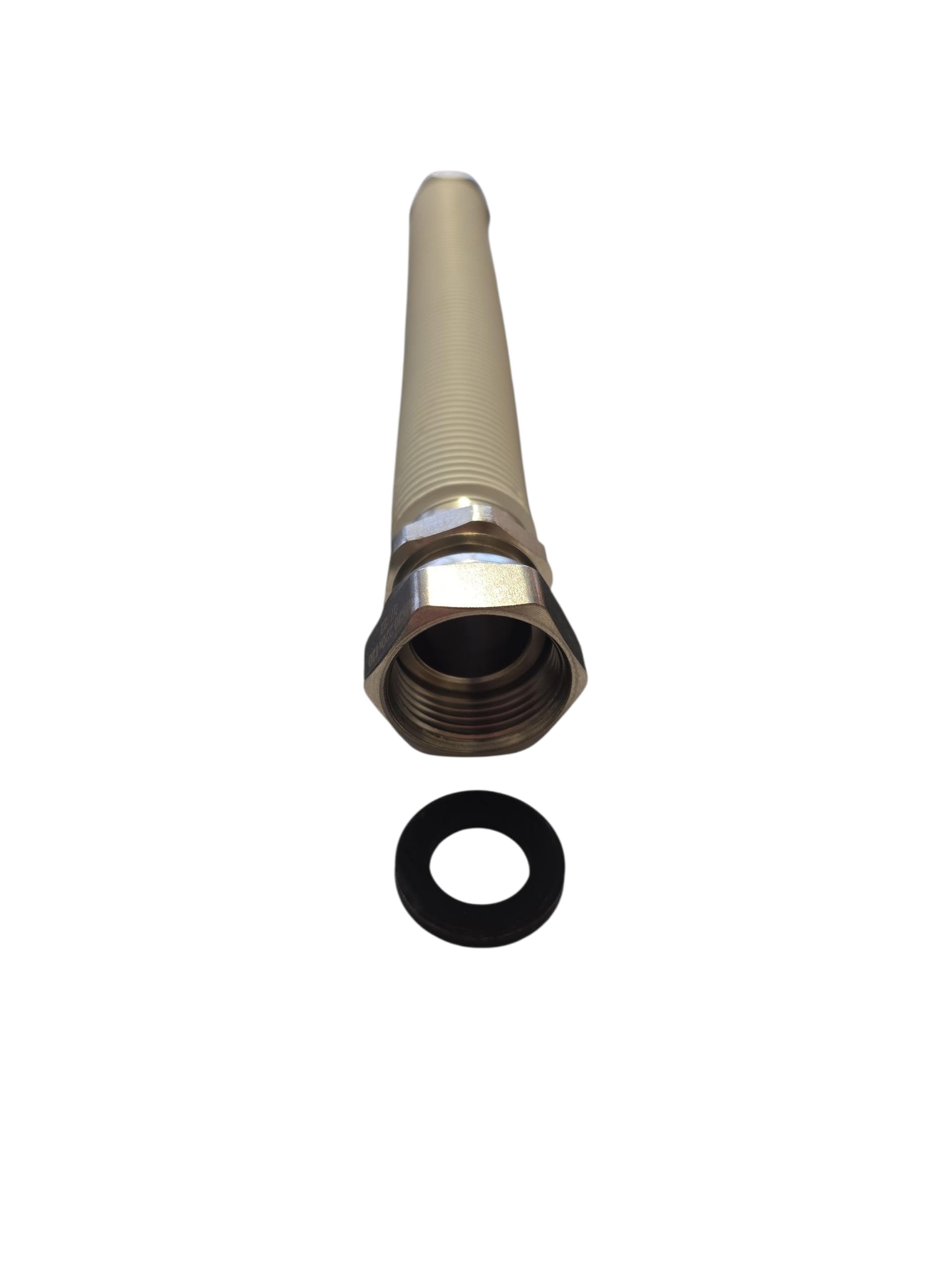 HM | Giunto Acqua Flessibile per Caldaia MF 1/2" e 3/4" Rivestito Bianco Estensibile | Lunghezze da 130 a 420 mm | Resistente Alte Temperature, Guarnizioni Incluse (MF 1/2" 130x220mm)