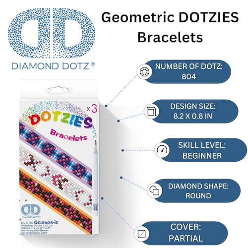 DIAMOND DOTZ ® DOTZIES – Kit geométrico, de fabricação de pulseiras de arte de diamante, kit de puls