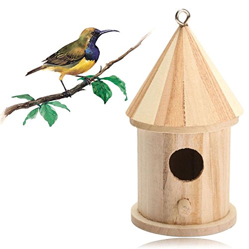 Kicode Wooden Outdoor Garden Birds Wood Nesting Box House Nest Home Supply Accessories