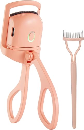 Rizador de pestañas calentado, rizador de pestañas calentado recargable por USB con herramienta aplicadora de pestañas y peine de pestañas, 3 modos