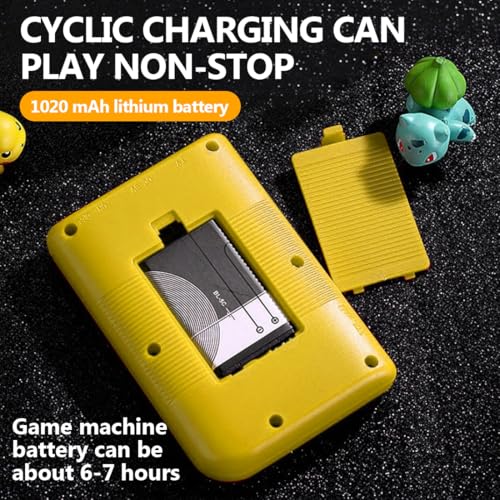 NHQZ Handheld Spielkonsole Retro Handheld Retro Spielekonsole Spielekonsole für Unterwegs mit 500 Klassischen Video Spielen Arcade Console für Kinder und Erwachsene (Gelb)