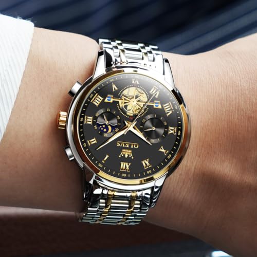 OLEVS Watches Men Waterproof Luxury Big Face Mens Watch Stainless Steel Quartz Analog Dress Watches for Men Luminous Multifunction Man Watch Relojes De Hombre4