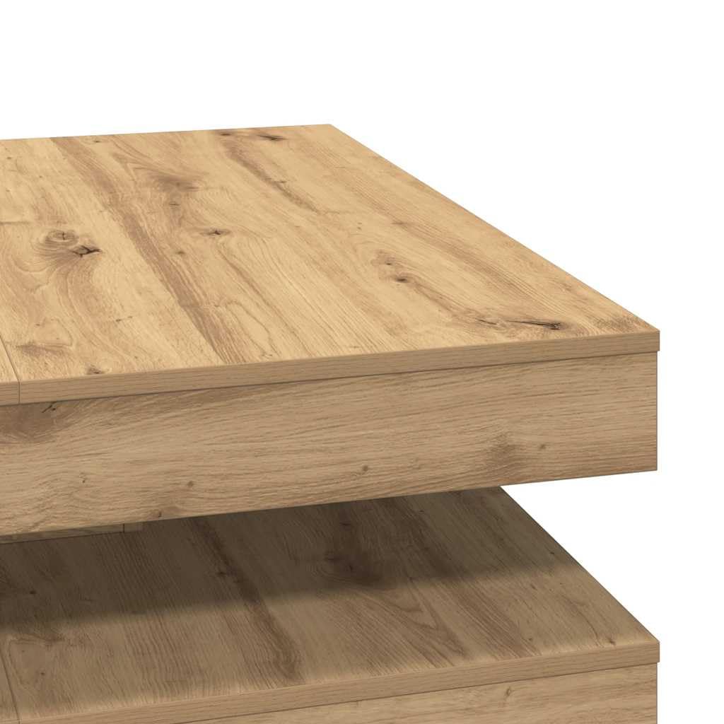 vidaXL Mesa de Centro giratoria 360 Grados Roble Artisan 90x90x34,5 cm