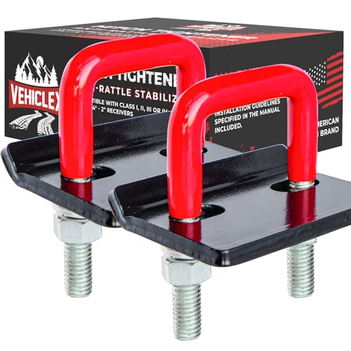 Image of Vehiclex 2 Hitch Stabilizers for 1.25 inch to 2 inch Hitches - Anti-Rattle Hitch Tighteners - Heavy-Duty Hitch Clamps with 0.44 inch U-Bolt Diameter - Protective Anti-Rust Coating