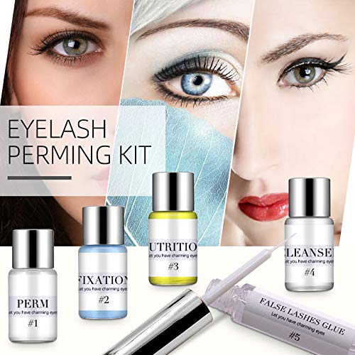 Kit Rehaussement de Cils,Eyelash Perming Kit,Lash Lift Professional Kit,Kit Rehaussement de Cils,Curling semi-permanent, Cils Liquides Curling Perming &Traitements de Croissance Nutritifs pour salon