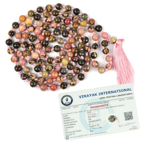 Image of Reiki Crystal Products Natural Reiki Feng-Shui Mala Necklace 6 mm Crystal Stone 108 Bead Jaap Mala for Men and Women
