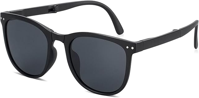 Dollger Polarized Folding Sunglasses Foldable Glasses for Men Women Portable Shades Ultralight Frame UV Protection Eyewear with case