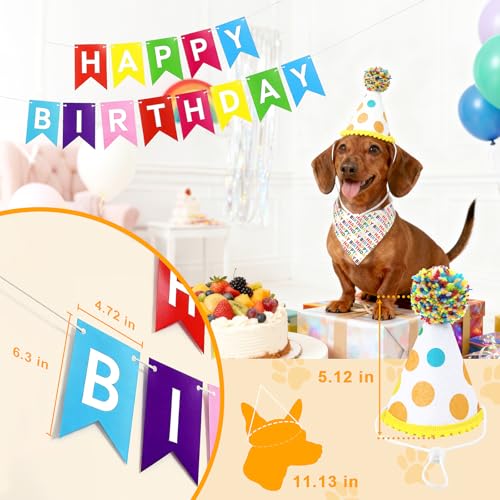 50% Off Dog Birthday Party Decorations Set with Bandana & Hat - Image 3