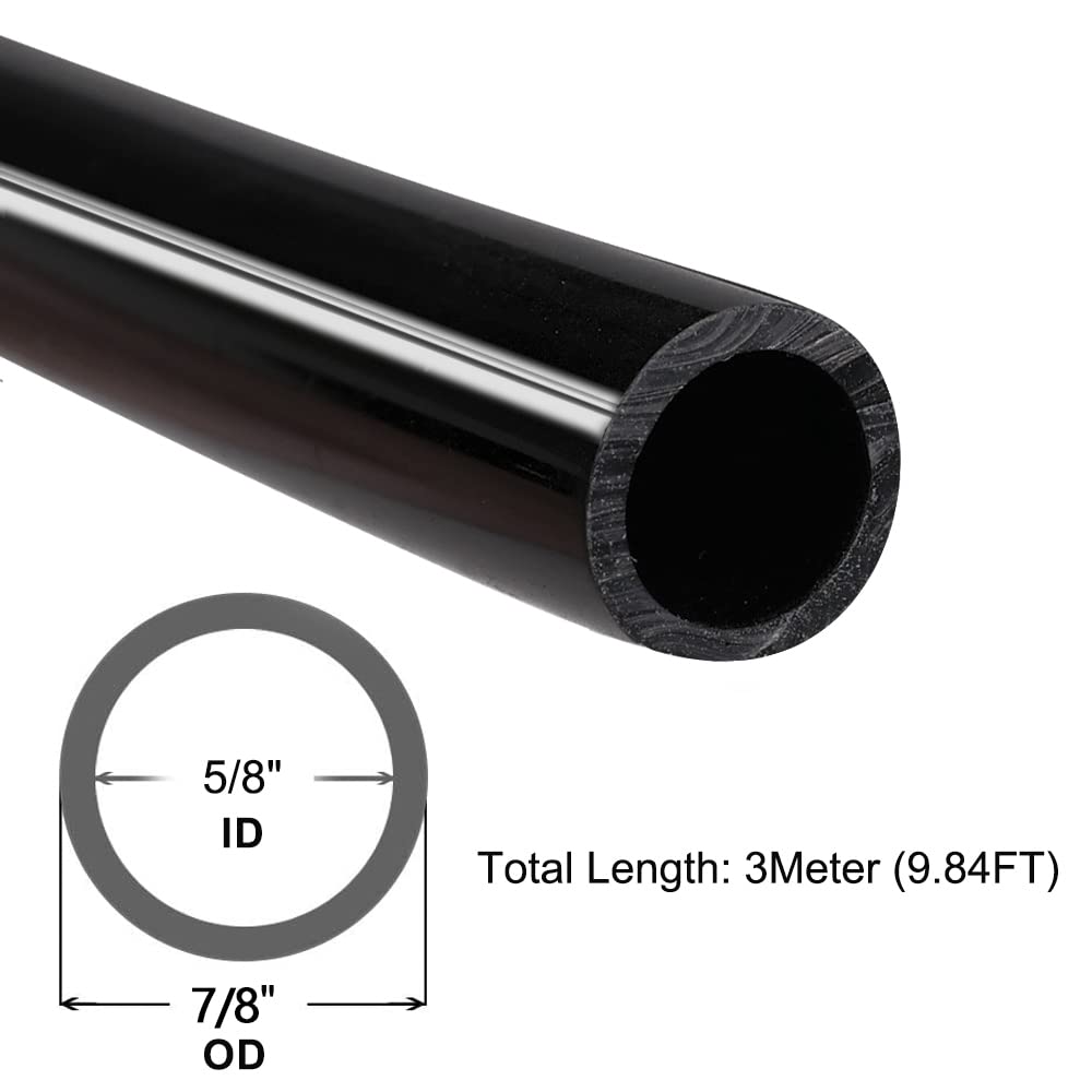 QuQuyi Tubo flessibile per vuoto in silicone nero ad alta temperatura per uso alimentare, diametro interno 16 mm x diametro esterno 7/8", tubo dell'acqua per trasferimento della pompa, lunghezza 3 m