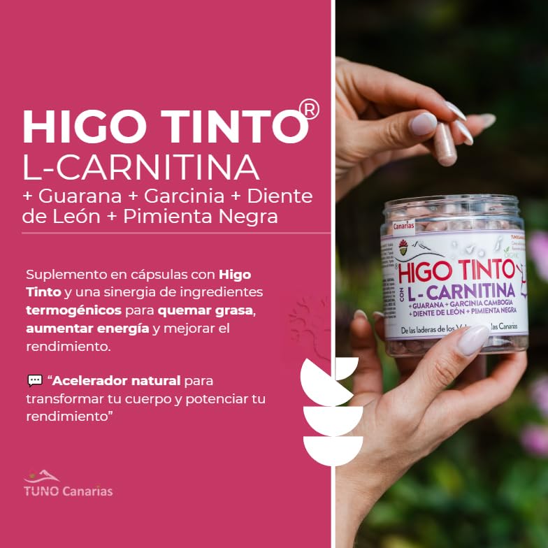 L-Carnitina Bio Demostrado Científicamente – Quemagrasas Natural Muy Rápido  y Efectivo, Mejora Energía y Resistencia – Suplemento Vegano de 90 Cápsulas con  HIGO TINTO de Tuno Canarias : Amazon.es: Salud y cuidado personal