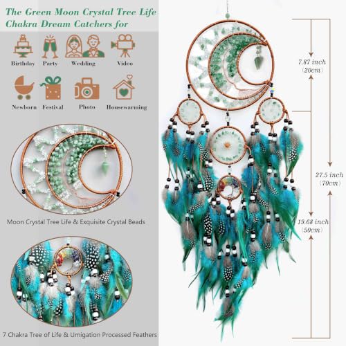 Large Dream Catchers Moon Crystal Tree of Life Dreamcatcher Wall Decor - Image 3