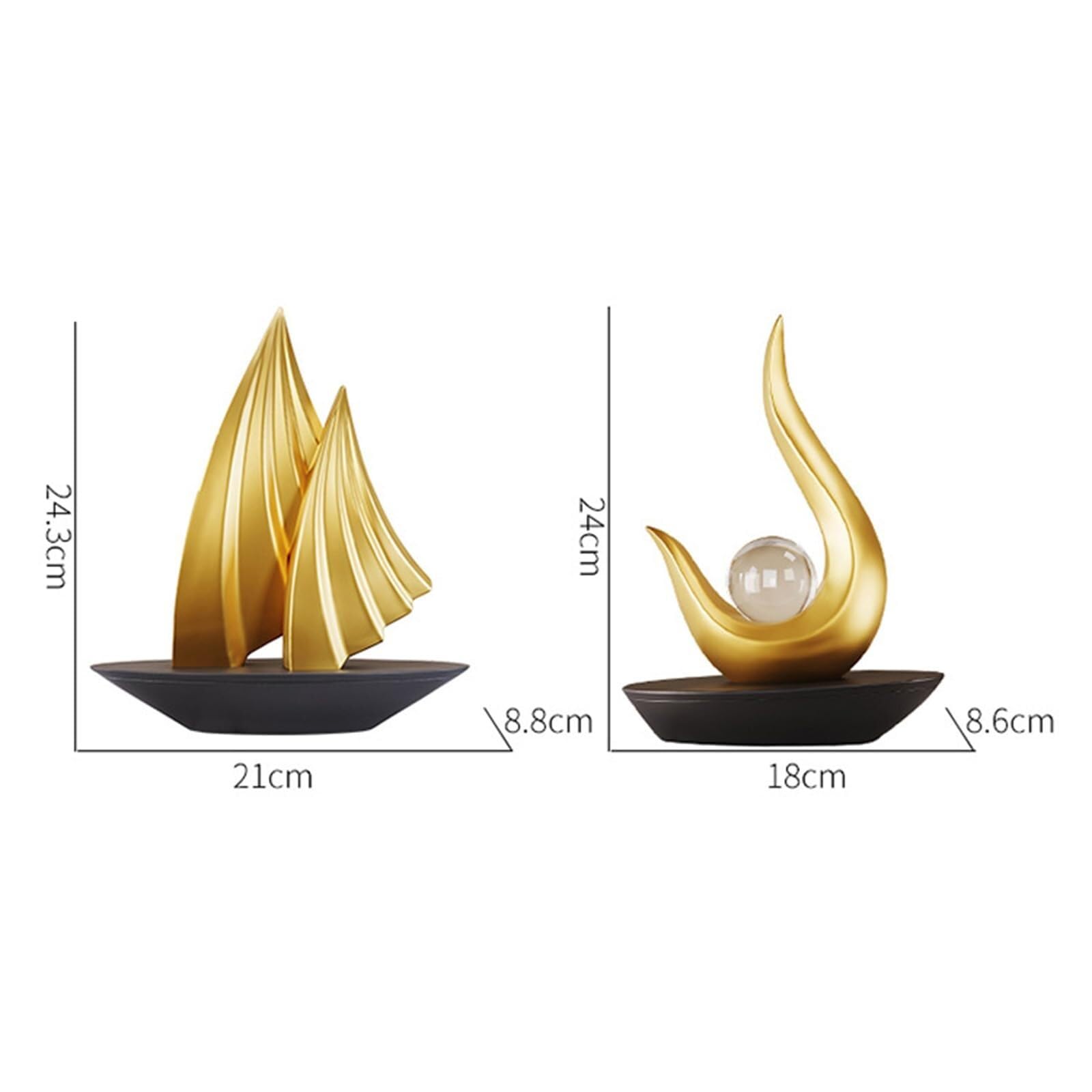 Regalos para Mujeres Estatua Abstracta Moderna de la Escultura Deco for Las esculturas Resina del Estante Decoración para estanterías(Gold B)