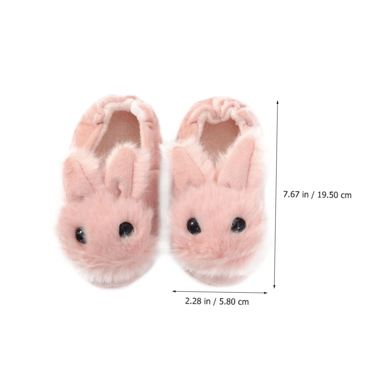 TOVINANNA Comfortable Plush Baby Slippers Warm Winter House Slippers for Girls Bunny Shape Size 19/20
