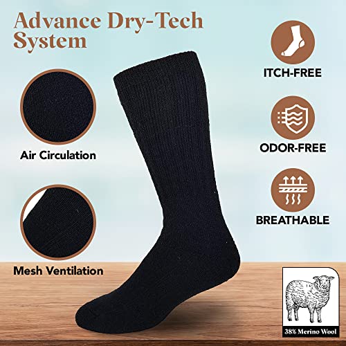 Debra Weitzner Merino Wool Thermal Socks For Men and Women - Cold Weather Extra-Warm Winter Boot Socks (3 Pairs)3