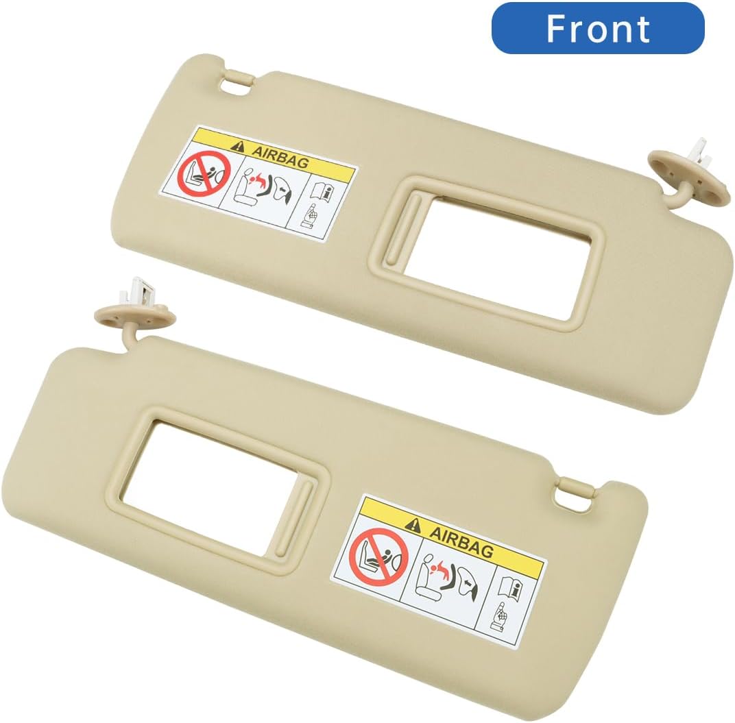 INTGET Beige 2PCS Sun Visors for Lexus GX460 Accessories 2010-2023 Toyota Land Cruiser Accessories Left & Right Side Sun Replacement 74320-0G030-A0 74310-0G030-A0 (Beige, 2PCS)