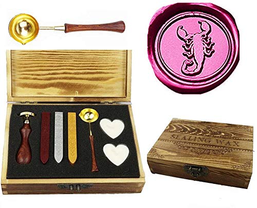 Kit tampon cire scorpion avec bougie et cuillère pour sceller vos lettres