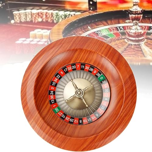 WYWY Set Profesional de Ruleta con Diseño de Doble Cero - Rueda de Casino Estilo Americano para Juegos en Casa, Fiestas y Eventos con Tema de Casino