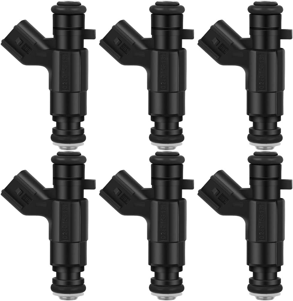Aintier 4 Holes 6 pcs Gasoline Fuel Injectors Set 0280156131 fit for 2005 2006 2007 2008 Buick Lacrosse,2004 2005 2006 Buick Rendezvous,2004 2005 2006 2007 08 Cadillac SRX/CTS,2005 2006 Cadillac STS