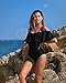Tempt Me Women's Black Off Shoulder One Piece Swimsuits Flounce Ruffle Bathing Suits M