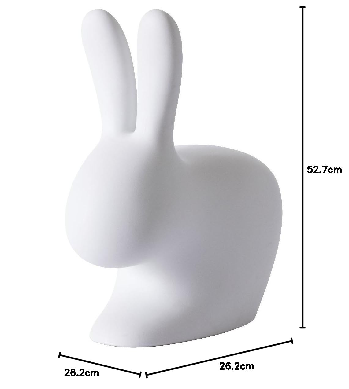 Qeeboo 90001LG Rabbit Chair Baby, Plastica, grigio chiaro, 45,3 x 26,2 x 52,7 cm