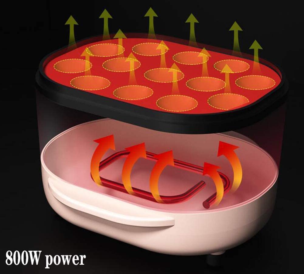 Machine à takoyaki multifonctionnelle, disques de Poulpe Takoyaki Japonais, Machine à rôtir Les crêpes, ustensiles de Cuisine à 13 Trous,Rose